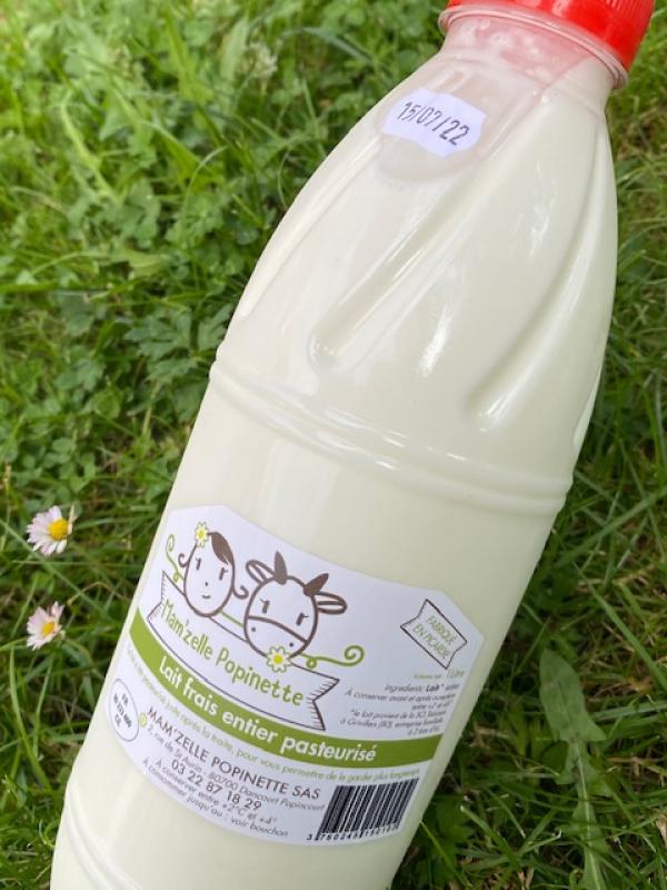 LAIT ENTIER PASTEURISE BOUTEILLE 1 LITRE